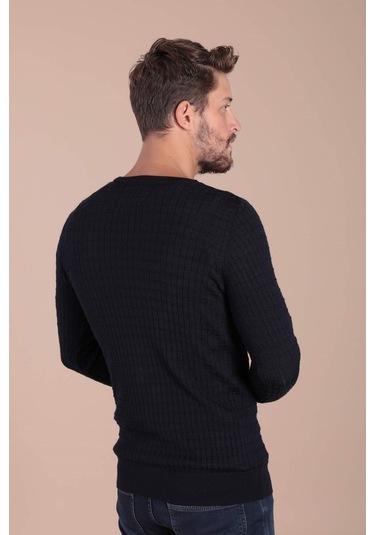 Ferraro Bisiklet Yaka Superfine Yün Kazak - Lacivert Lacivert (490433297) Lacivert