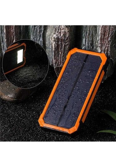 Novahub 20000mah Güneş Enerjili Şarj Cihazı, Çift Usb, Led Fener, Dış Mekan Kullanımı İçin Mükemmel