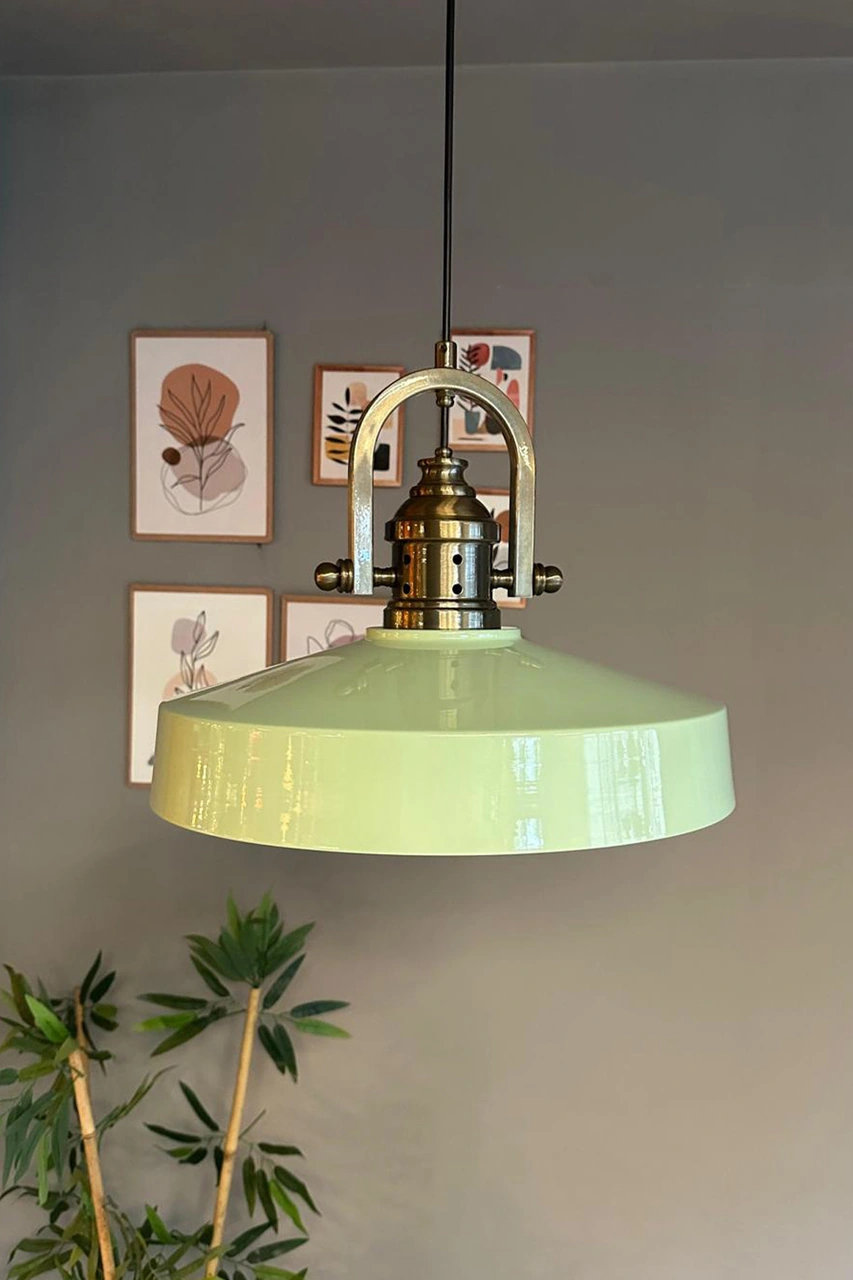 Açe Mint Tekli Delikli Eskitme Başlık Avize Retro Sarkıt Ofis Showroom Salon Mutfak Avizeleri Mint