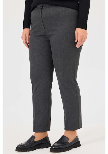 Galaxi Kadın Büyük Beden Bilek Boy Pantolon 4026 Antrasit Antrasit