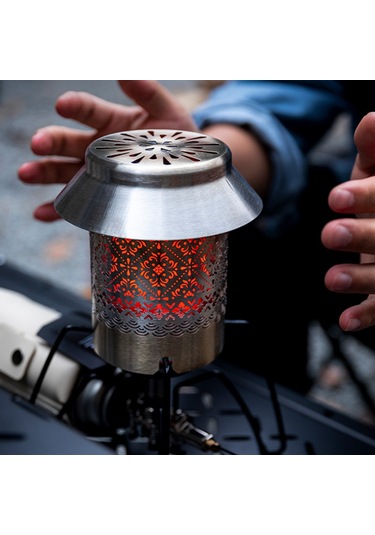 Açık Hava Isıtıcısı Taşınabilir Kamp Gazlı Ocak Isıtıcısı Paslanmaz Çe Gümüş