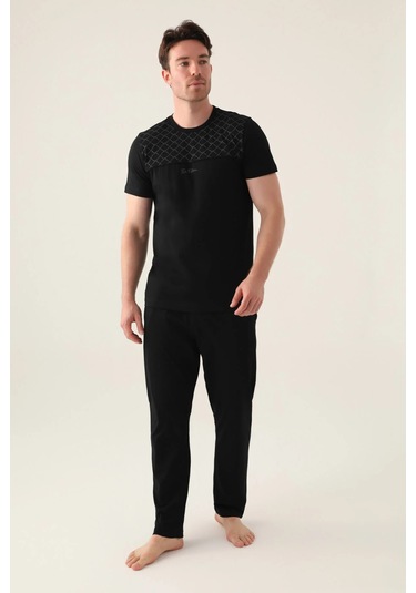 Arnetta 3010 Kısa Kol Erkek Pijama Takım Siyah