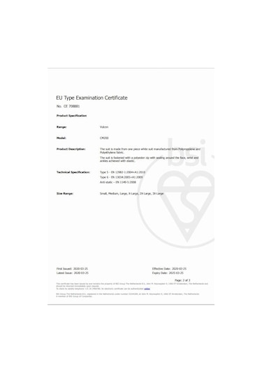 Vulcon Cs 200 Mavi Tulum Sms Kumaş Tip 5 Tip 6 Ce Belgeli