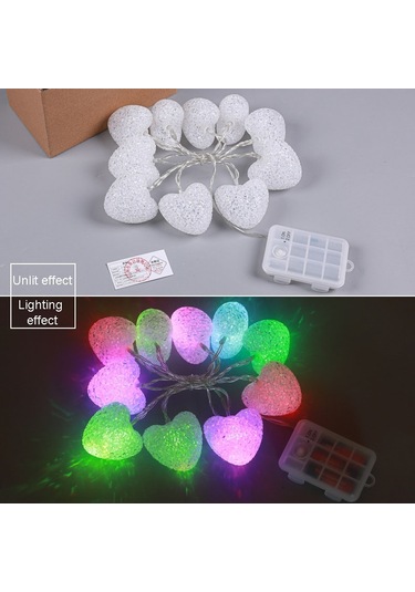 Sones 1.2m Led Aşk Yanıp Sönen Işık Dize Su Geçirmez Pil Kutusu Dekorasyon Işıkları 10 Işık Rengi