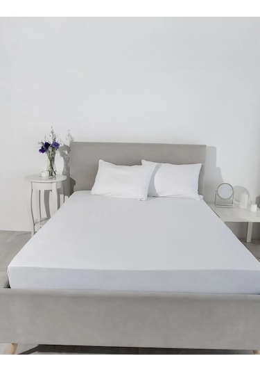 Düz Beyaz Çift/tek Kişilik Lastikli Çarşaf %100 Pamuk,83 Tel