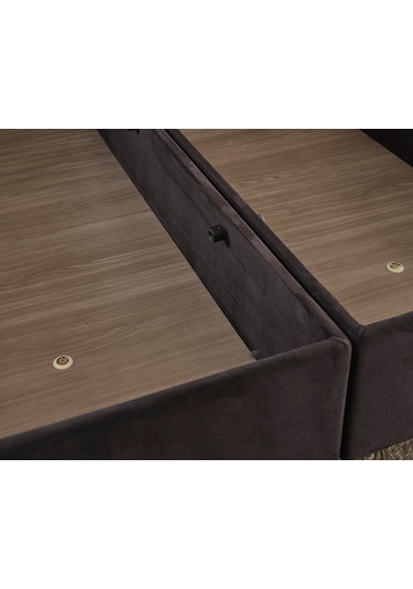 Nironyatak Niron Ela Baza Ve Başlık Seti 150X200 Cm Çift Kişilik Siyah Kumaş