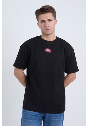 Velvoria Unisex Oversize Rıdıng Sınce Baskılı Siyah Renk T-shirt