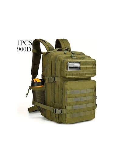 Dashanshop 11.89gal Army Green Sırt Çantası Günlük Spor Fitness Kamp Yürüyüş Okul Seyahat Çanta Hediye Altın
