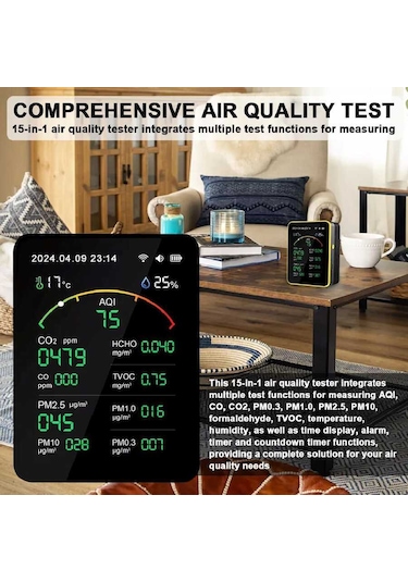Aek-tech 15'li Aqı,temp,humı,co2,hcho,co,tvoc,pm2.5,pm10,pm1.0,pm