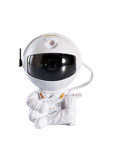 Konesam Uzay Temalı Astronot Projeksiyon Lambası - Yatak Odası Ve Dekor İçin Led Gece Lambası, Beyaz + Gitar Seçeneği