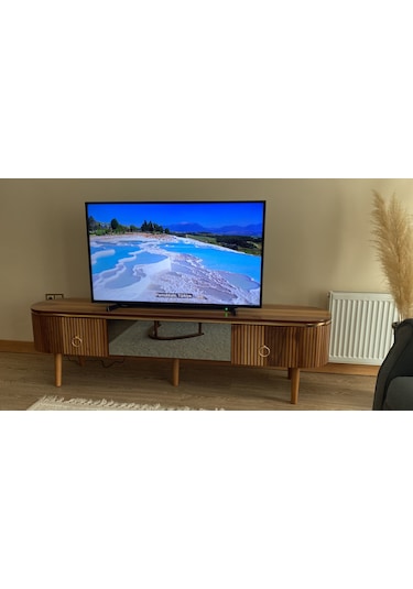 Desing Tv Sehpası 200 Cm Şömineli Ceviz