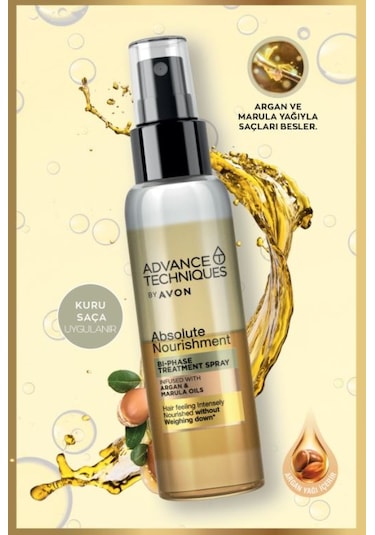 Avon Advance Techniques Argan ve Marula Yağı İçeren Çift Fazlı Saç Spreyi 100 ML