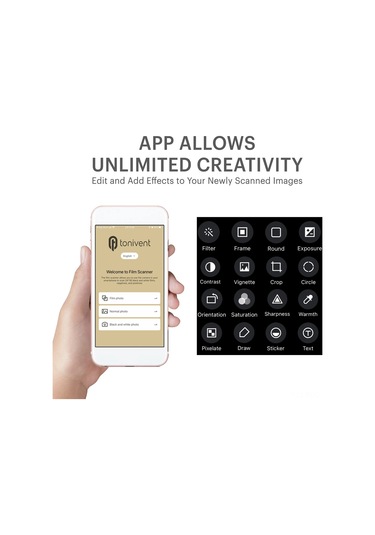 Ruicoo 35mm Filmi Ve Slaytları Dijital Jpeg'ye Çeviren Ton169 Fotoğraf Tarayıcı 2xaa Pil Gereklidir, Dahil Değil Gümüş