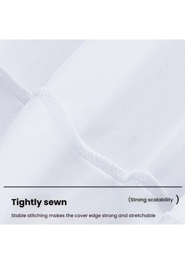 Sones Elastik Spandex Masa Örtüsü Otel Düğün Dekoru Düz Renk Kokteyl Yuvarlak Tabanlı Bar Örtüsü, Boyut: 80 Cm Yuvarlak Beyaz Beyaz