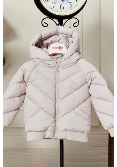 Benitto Kids Erkek Bebek Kapüşonlu Kışlık Mont 51332 Bej
