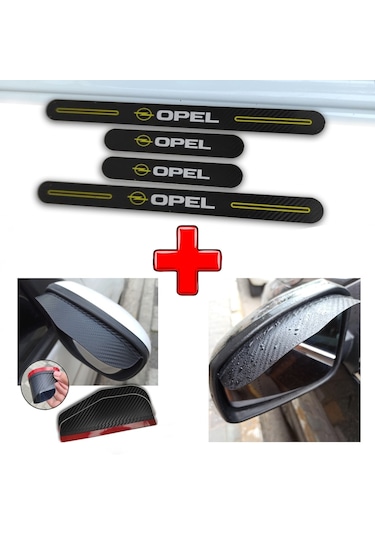 Opel Astra H Uyumlu Carbon Kapı Eşiği + Ayna Yağmur Koruyucu (552943821)