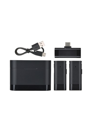 Hfambition Type-c Arayüzlü İki Mikrofonlu Kablosuz Kolluk Mikrofonu - Gürültü Engelleme Ve Şarj Kutusu İle Canlı Yayın/mülakat