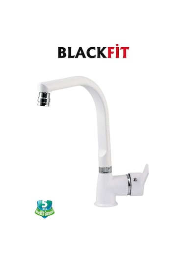 Beyaz Delta Eviye Bataryası Oynar Başlıklı Mutfak Bataryası Çift Su Girişli Mutfak Musluğu Çeşme Beyaz