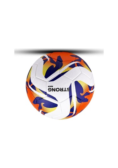 Strongmen 4 Astarlı Suni Deri Sert Zemin Halı Saha Futbol Topu No:5 Bsf-8000 Beyaz Saks Turuncu