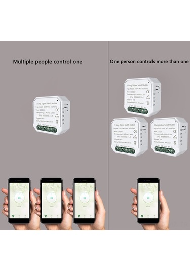 Fortunelane Tuya Zigbee 3.0 Akıllı Anahtar, Sesle Kontrol Edin, 2 Adet