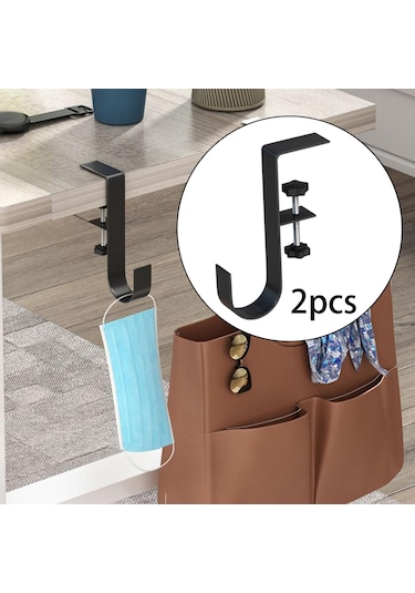 Suntek Yemek Masası Yatak Odası Çanta Askı Kancası Siyah 2 Parça Çok Renkli