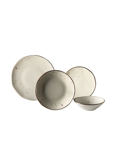 Aryıldız Tulu Papatya 24 Parça Yemek Seti R46 Krem