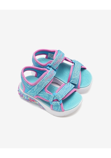 Skechers Mermaıd Dreams Sandal Küçük Kız Çocuk Mavi Işıklı Sandalet 303111n Blmt Mavi