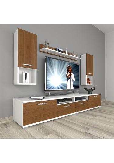 Decoraktiv Eko 5220da Mdf Tv Ünitesi Tv Sehpası Beyaz - Ceviz