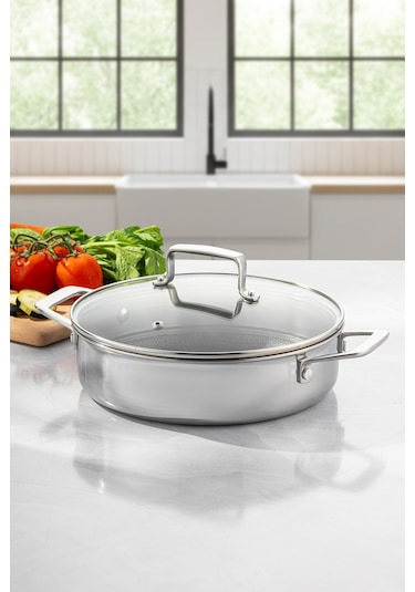 Emsan Pro Tri Ply Karnıyarık Tencere Çelik 28 Cm Gümüş