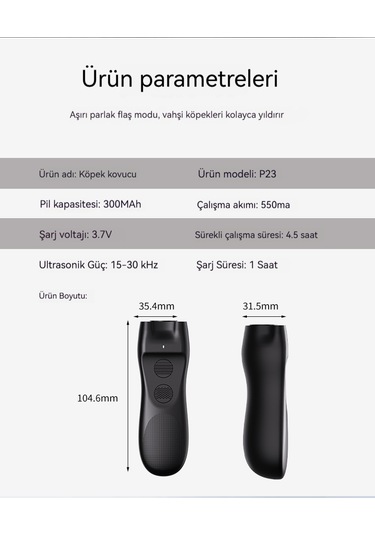 Seigawa Ultrasonik Köpek Kovucu Havlayan Cihaz