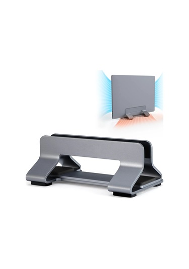 Dikey Dizüstü Bilgisayar Standı Aletsiz Ayarlanabilir Alüminyum Dizüstü Space Grey-1 Slot