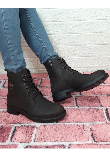 Voyager 3517 Kahverengi Hakiki Deri Bağcıklı Fermuarlı Erkek Bot