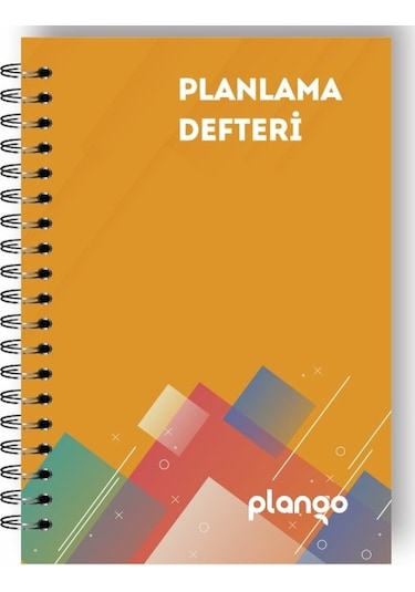Turuncu Kareler Günlük Planlayıcı Defter - Daily Planner - Ders Ç