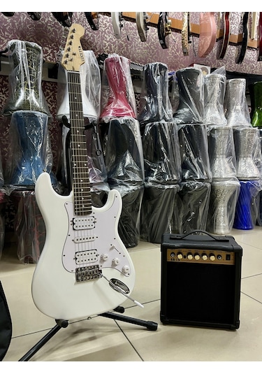2 Humbucker 1 Sıngle Elektro Gitar Seti 15 Watt Amfi Kılıf Dahil