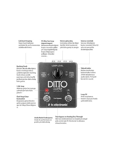 Tc Electronic Ditto X2 Looper Loop Pedalı