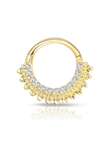 Modelli Sıra Taşlı Altın Helix Piercing