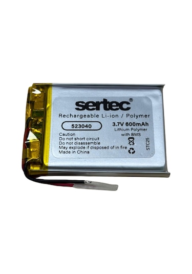 Sertec 523040 3.7v 600 Mah Li-polymer Pil Devreli/1.5a
