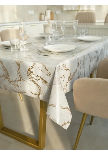 Dom Remi Masa İçin Su Geçirmez Kumaş Örtü 110x140 436635318 Bej