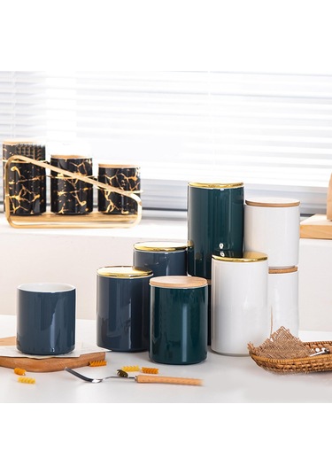 Suntek 3x Mutfak Teneke Kutu Saklama Kapları Snacks Cafe Mavi Mavi