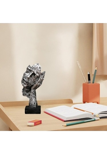 Lijinxu Yüz Soyut Heykel Raf Giriş Yatak Odası Için Gümüş