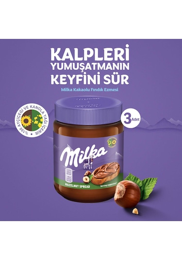 Milka Sürülebilir Kakaolu Fındık Ezmesi 3 x 350 G