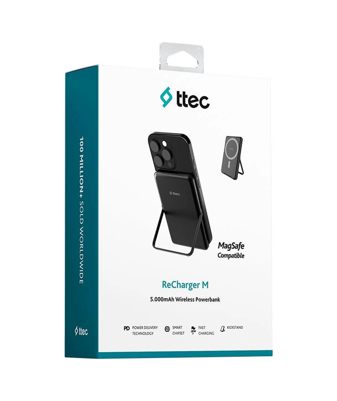 Ttec Recharger M 5.000mah Magsafe Uyumlu Pd 20w Stantlı Kablosuz Taşınabilir Hızlı Şarj Aleti 2bb235 siyah