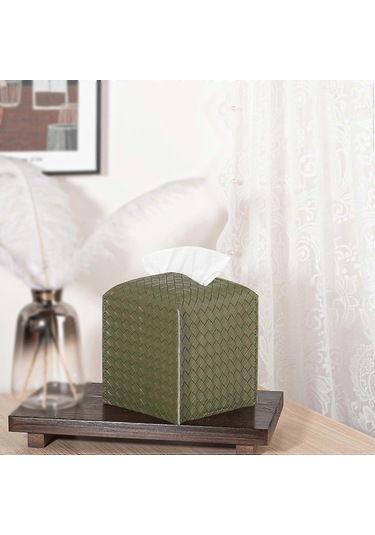 1 Paket Mendil Kutusu Kapağı Deri Mendil Tutucu Kare Yüz Mendili Kutusu