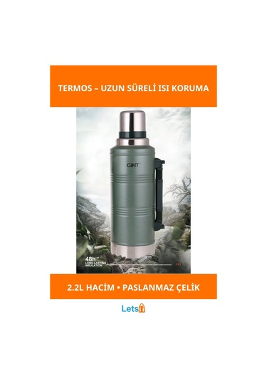 2.2l Sızdırmaz Vakumlu Paslanmaz Çelik Termos Çok Renkli