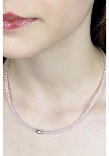 Nazar Boncuklu, Pembe Taşlı Kolye 428 Pembe