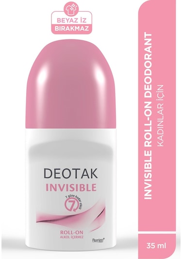 Deotak Invisible Kadın 7 Güne Kadar Etkili Roll-On Deodorant 35 ML