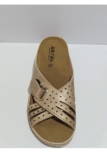 Aryan 09-272 Anatomic Kadın Dolgu Topuk Terlik Platin