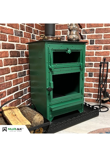 Rizenin Doğasından Yeşil Lüks Fırınlı Şömine