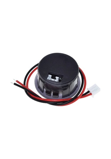 4-100v Dc Voltmetre Yuvarlak Panel Tip Montajlanabilir Dijital Kırmızı Renk Led Ekran Voltaj İzleme