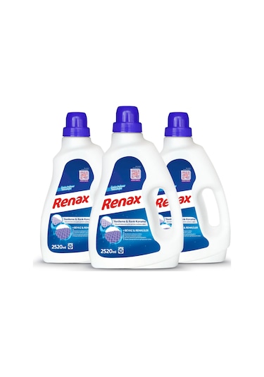 Renax Sıvı Çamaşır Deterjanı Beyaz Ve Renkli 3 x 2520 ML